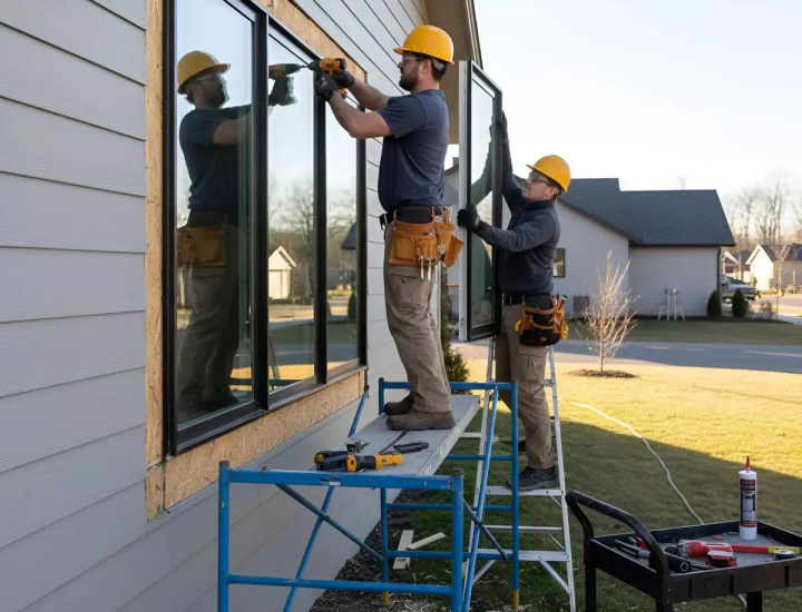 Pose de fenêtres, Saint-Maurice